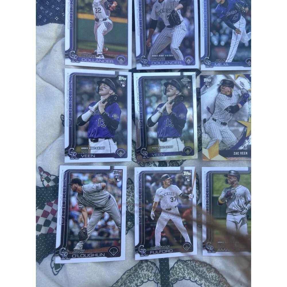 Topps Rockies Rookie Lot (9) Dollander Veen Chrome RC Amador Fulford